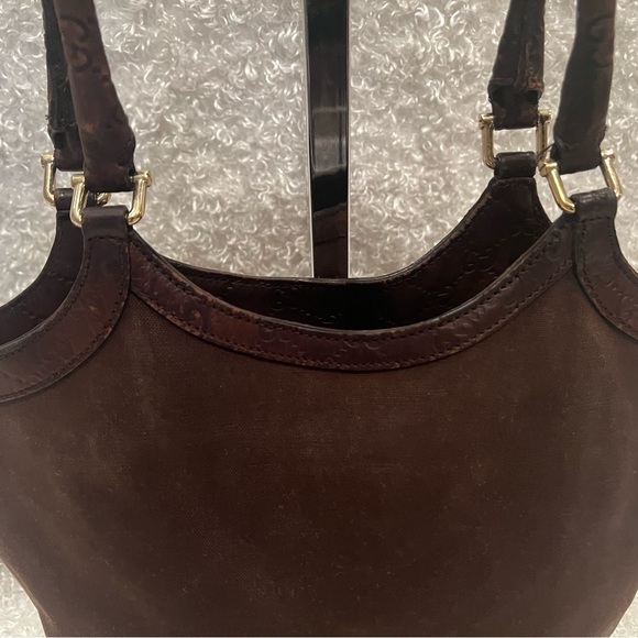 GUCCI Shoulder Bag Tote 279153 Canvas Leather Trim - Picture 5 of 15